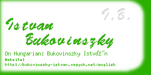 istvan bukovinszky business card